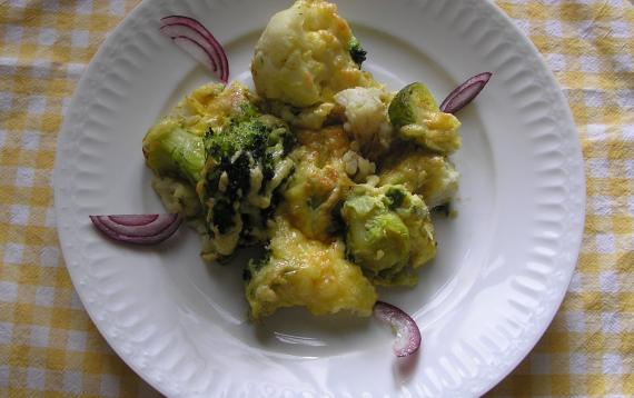 zapečeni brokoli, karfiol i prokelj